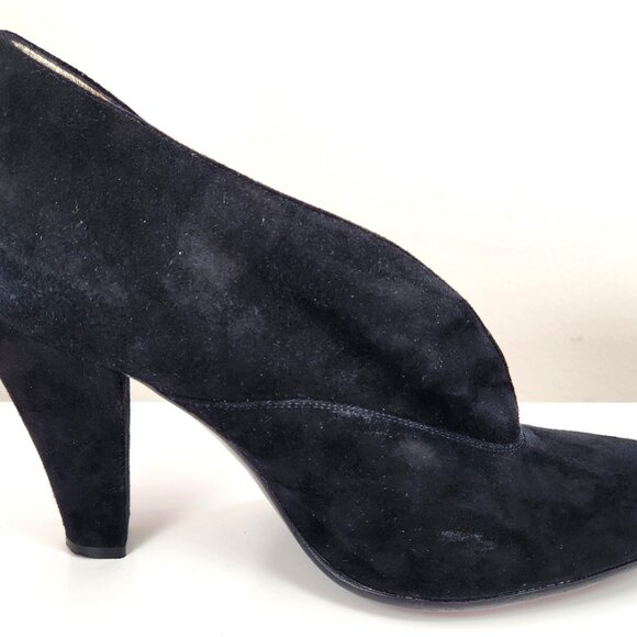MARC JACOBS Suede Black Booties Made In Italy Size 41 Euro / US 11 Shoes Heels - Picture 5 of 16